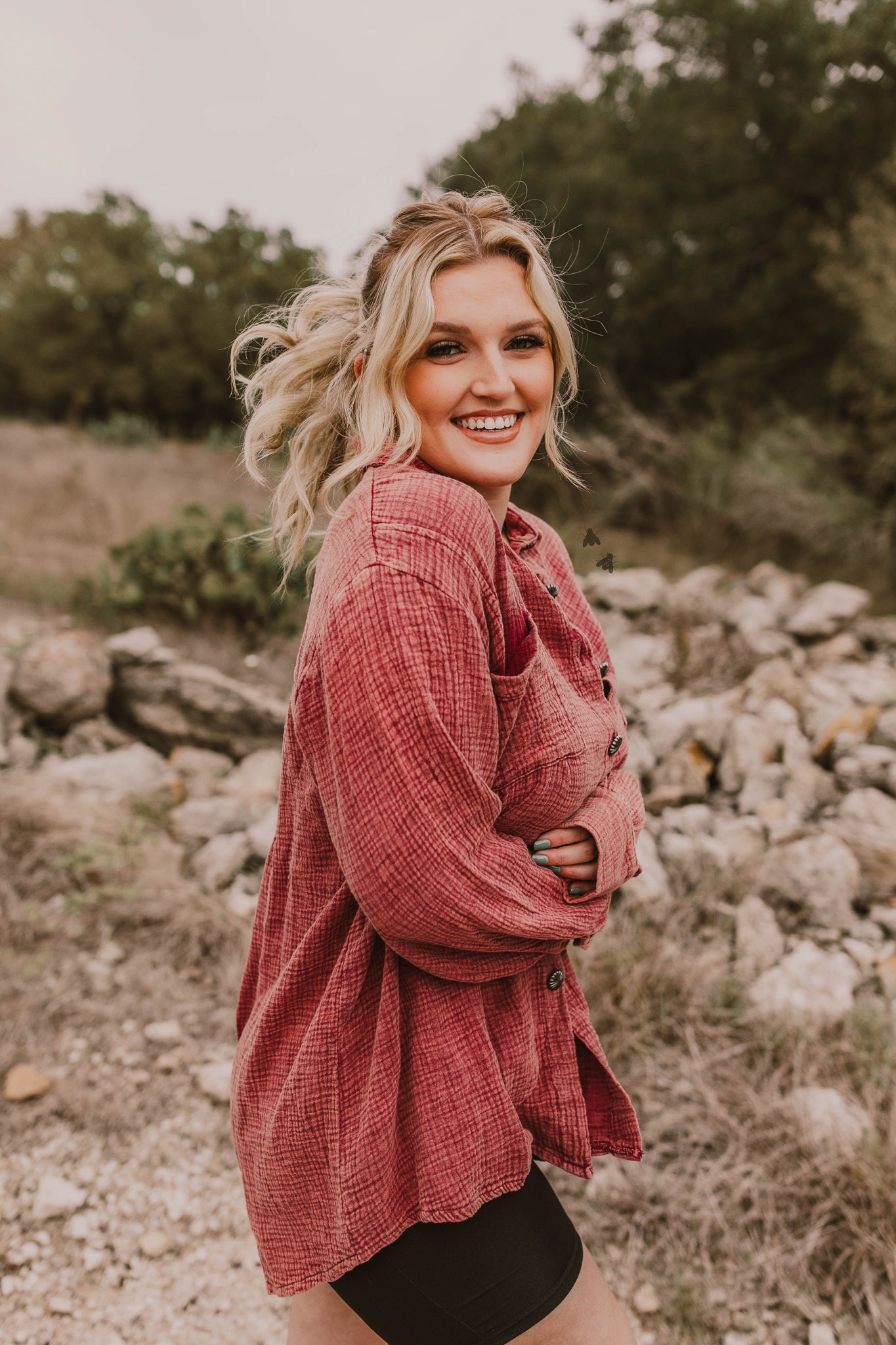 ACRES BUTTON UP * SANGRIA *SUPER SALE