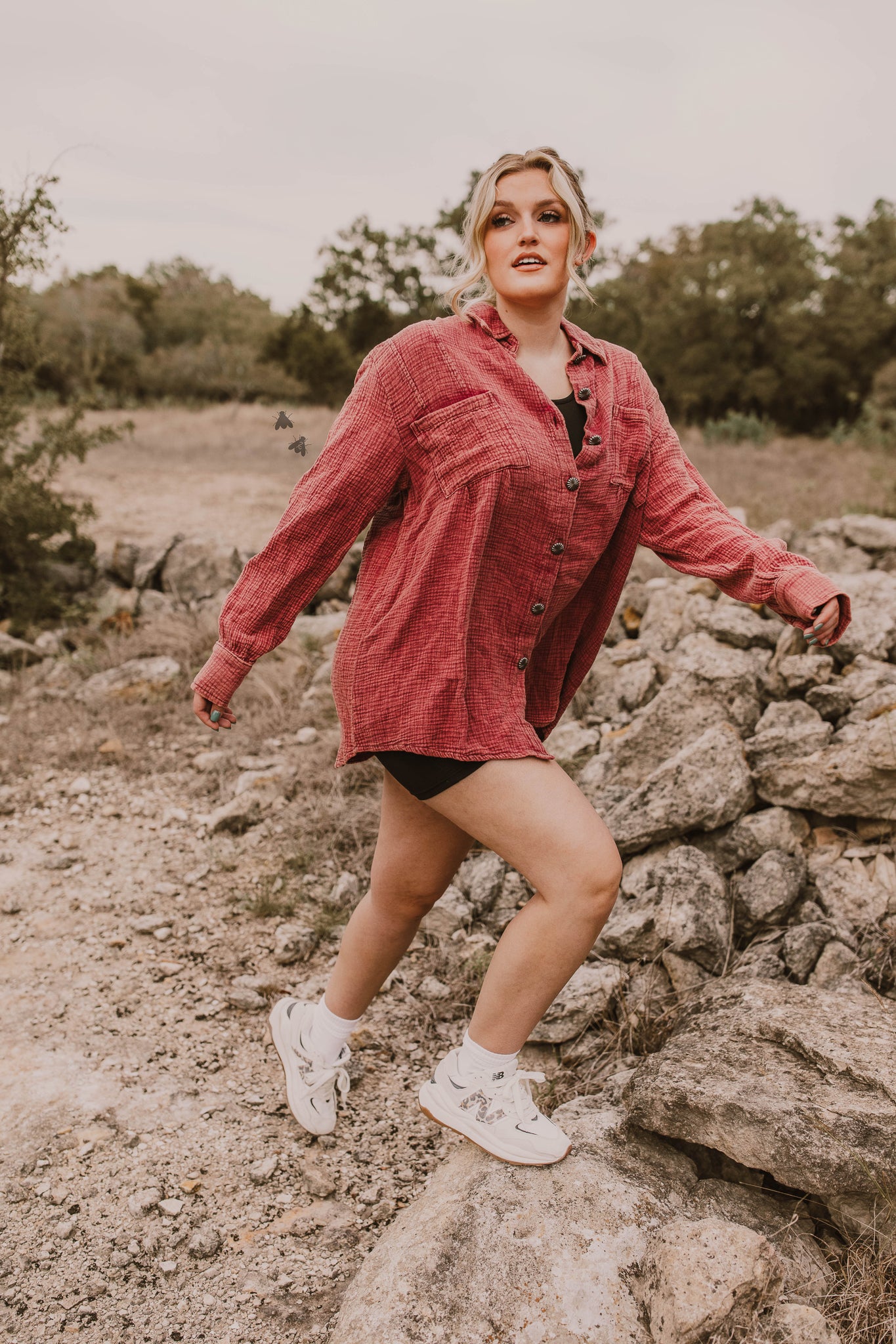 ACRES BUTTON UP * SANGRIA *SUPER SALE
