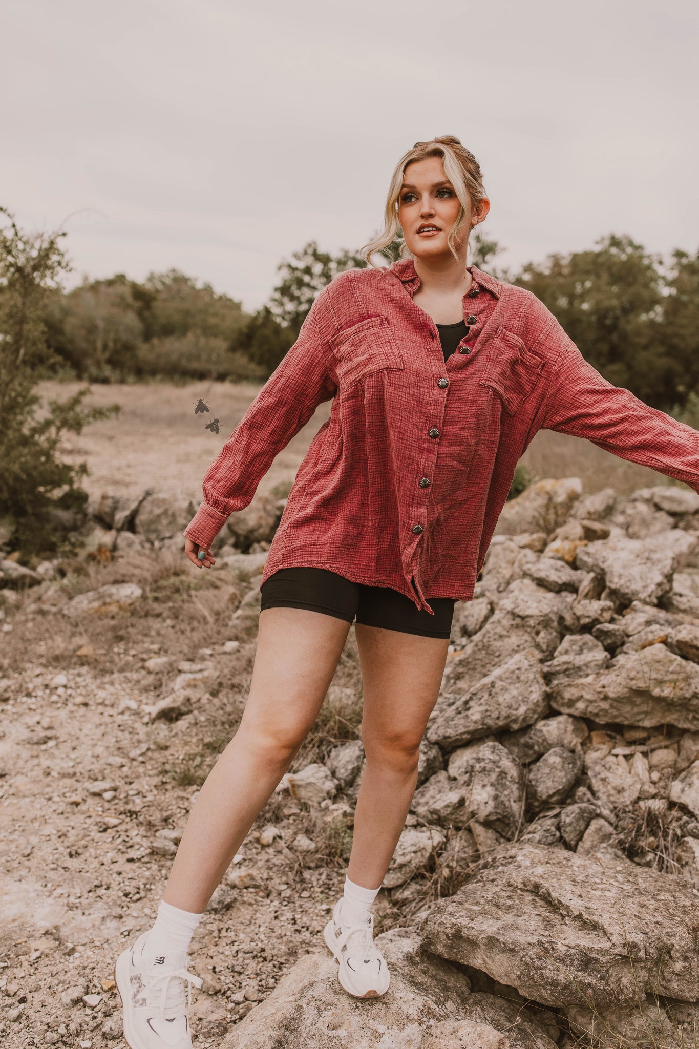 ACRES BUTTON UP * SANGRIA *SUPER SALE