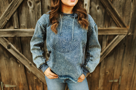 S/M - URBAN DENIM HOODIE