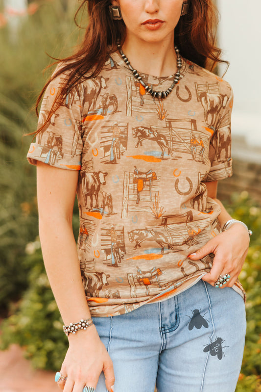 SUNSET RANCH TEE *RETRO