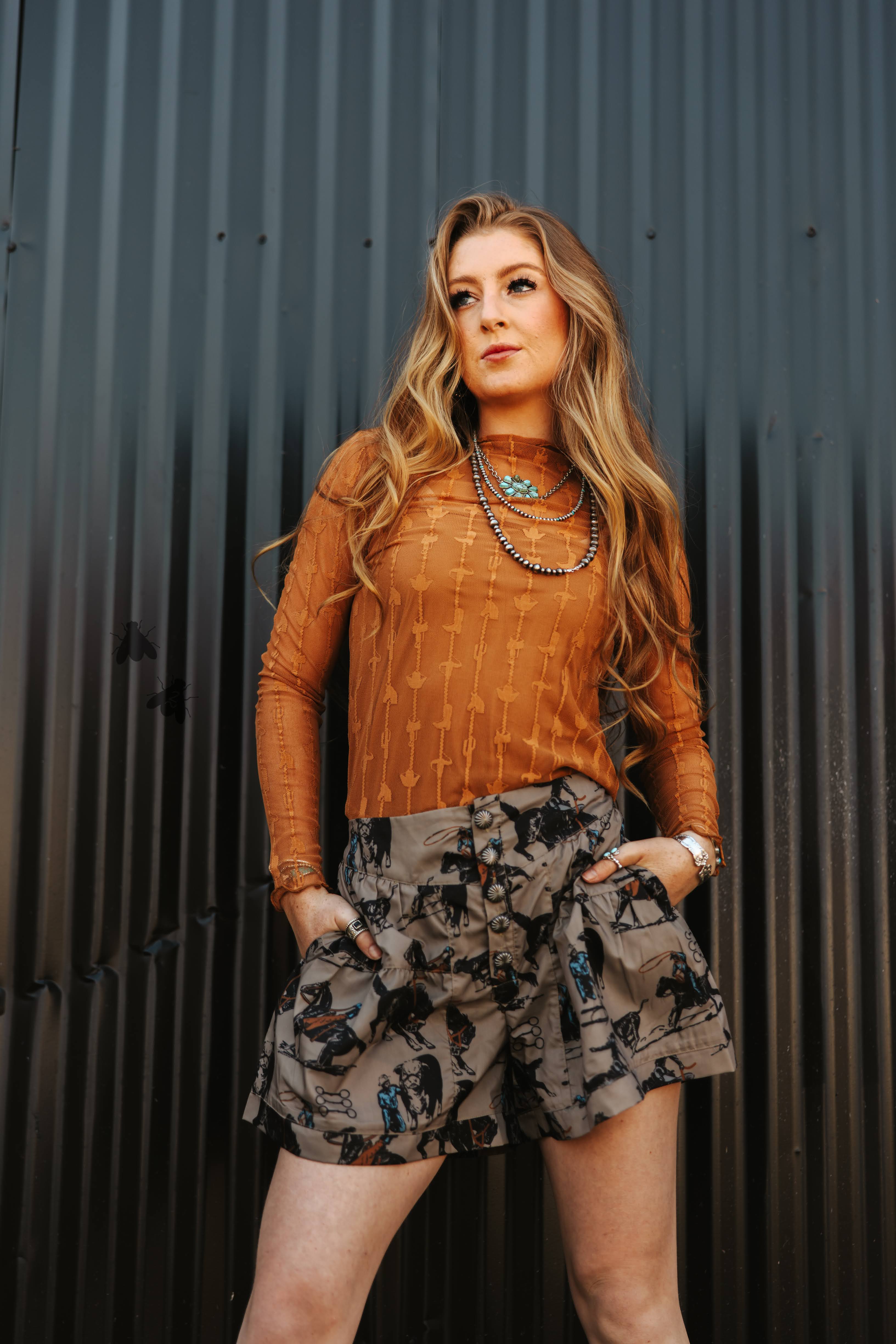 S - LARIAT LACE L/S *SADDLE