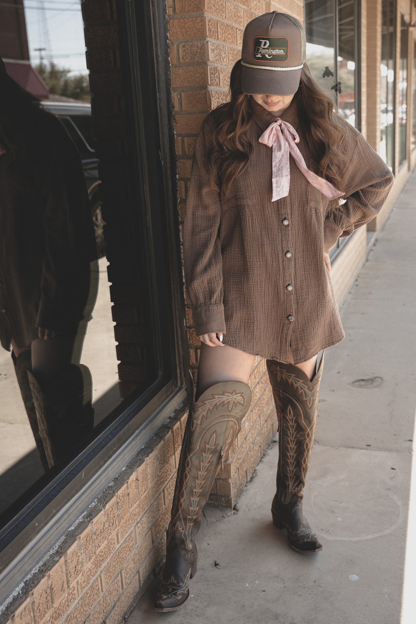 ACRES BUTTON UP *CHOC