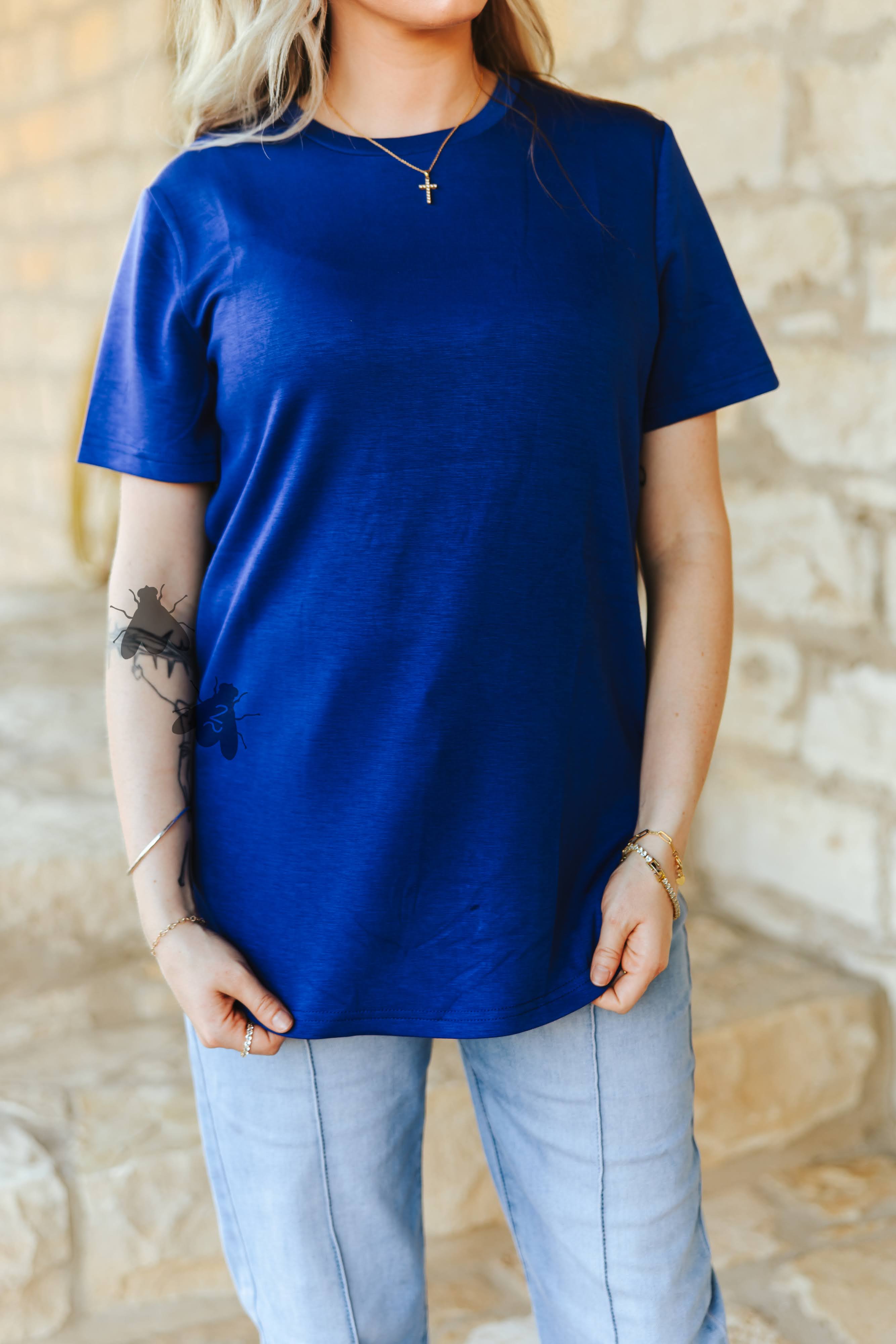 $5!! CLOUD BASIC FREE TEE *ROYAL BLUE