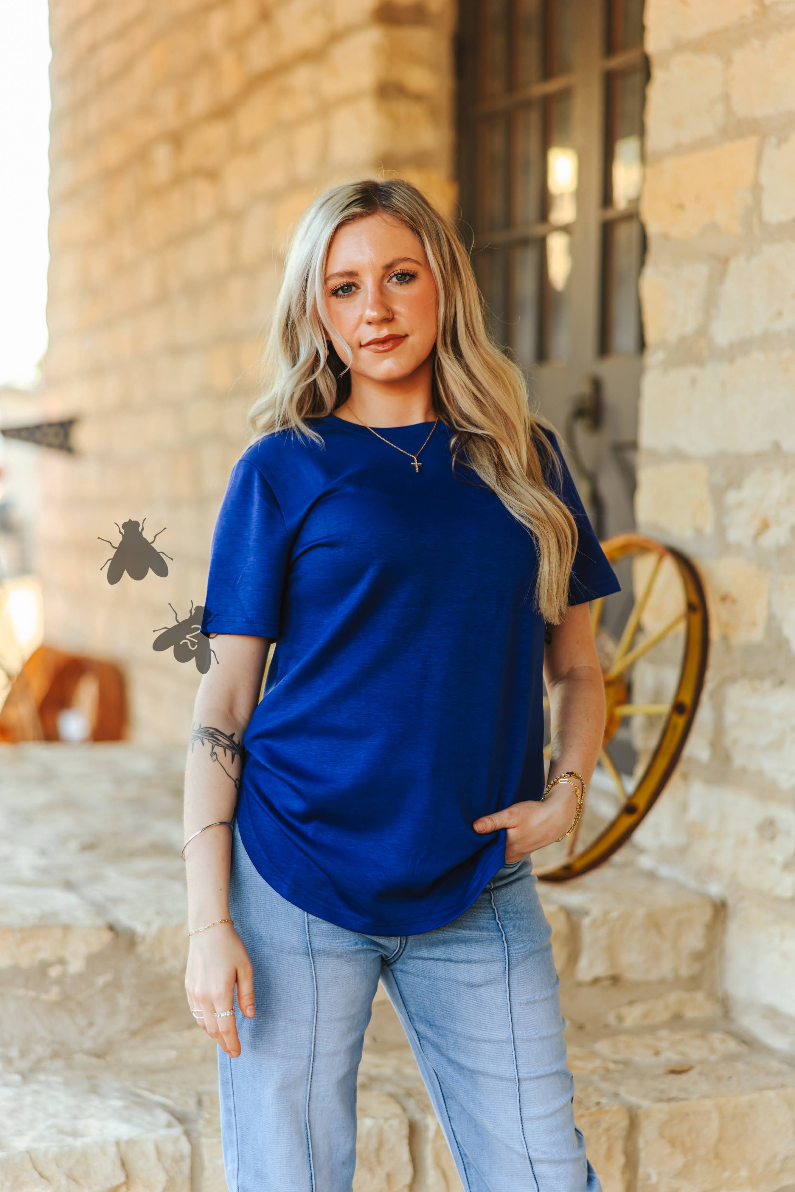 $5!! CLOUD BASIC FREE TEE *ROYAL BLUE