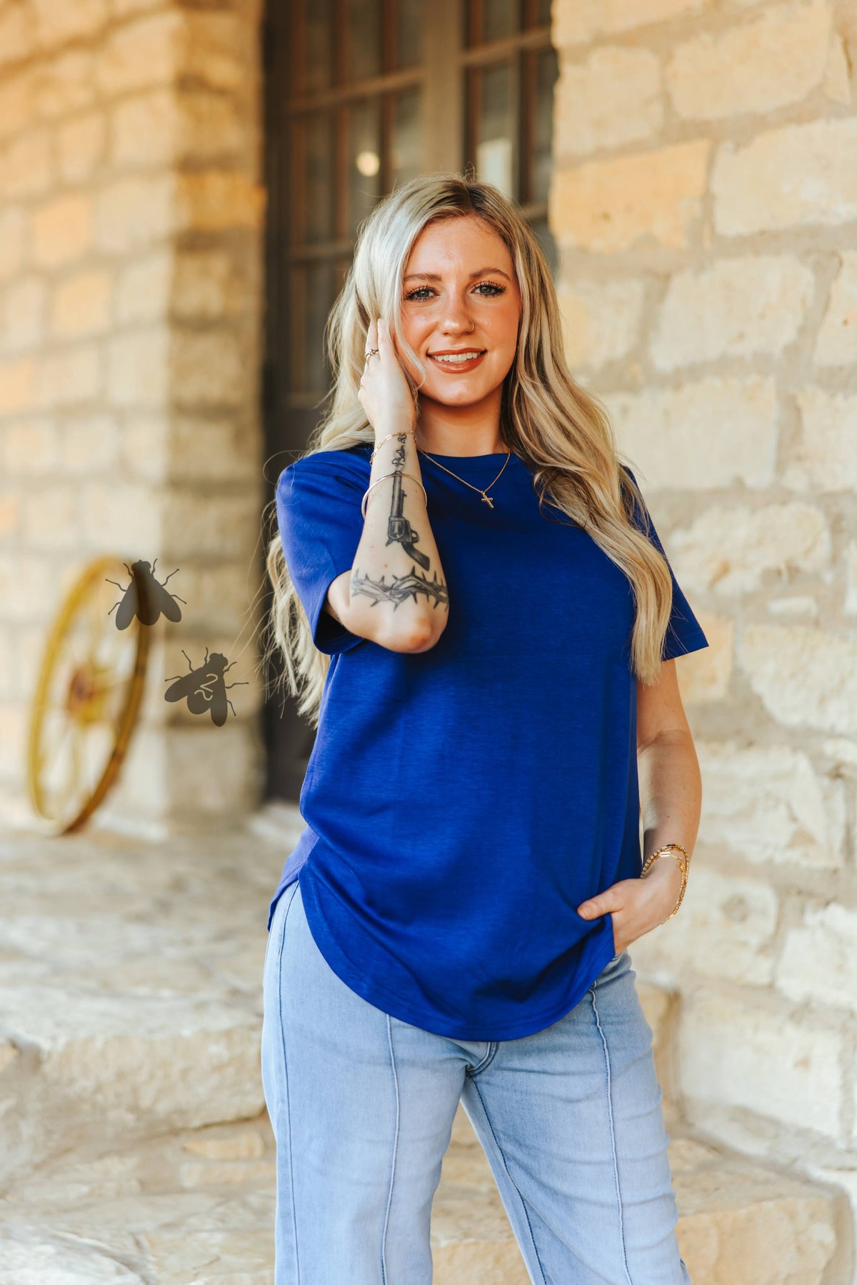 $5!! CLOUD BASIC FREE TEE *ROYAL BLUE