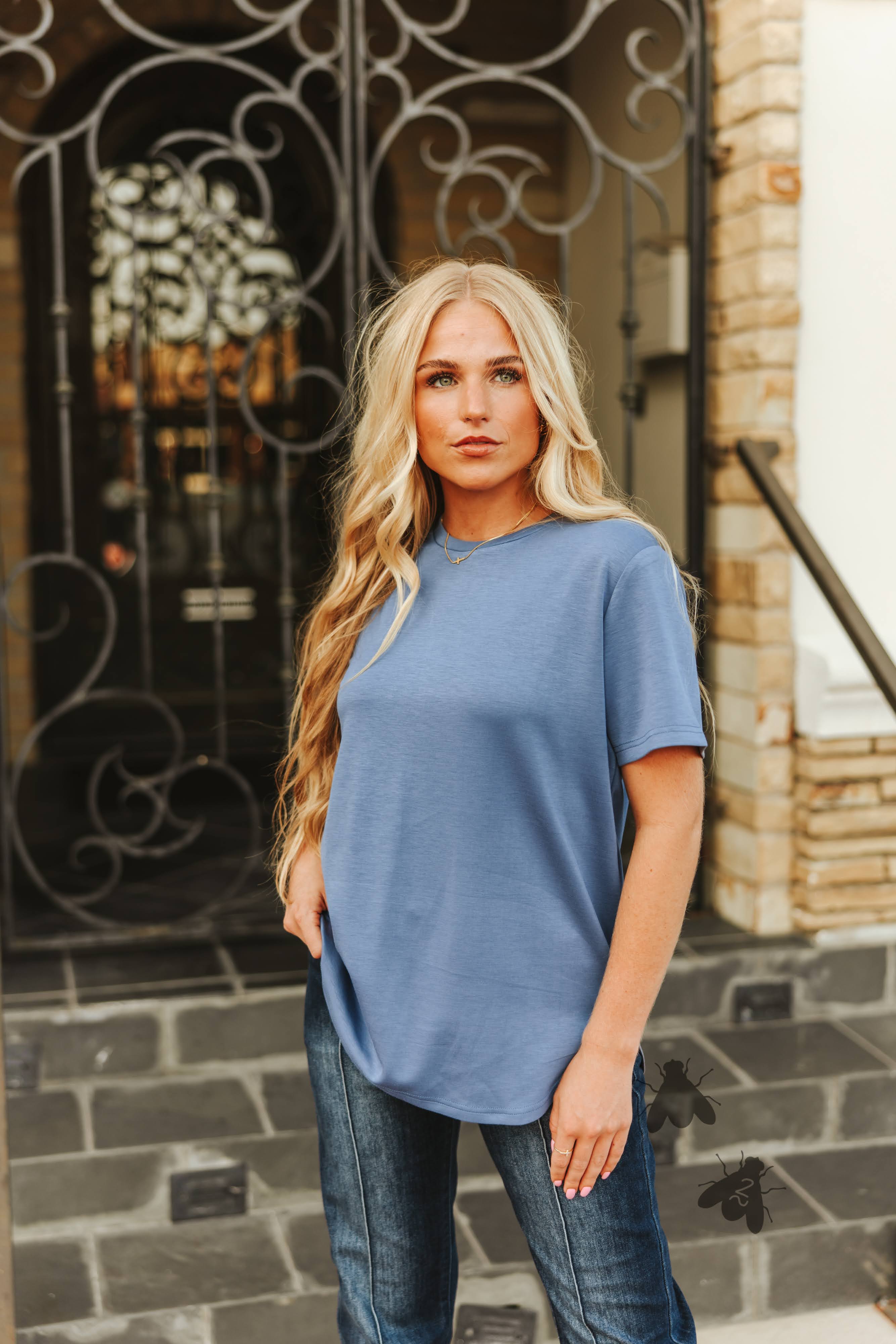 S - CLOUD BASIC FREE TEE *DENIM