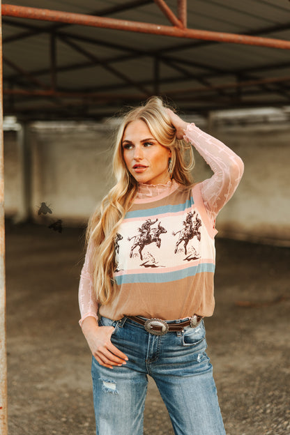 LARIAT LACE L/S *DUSTY ROSE