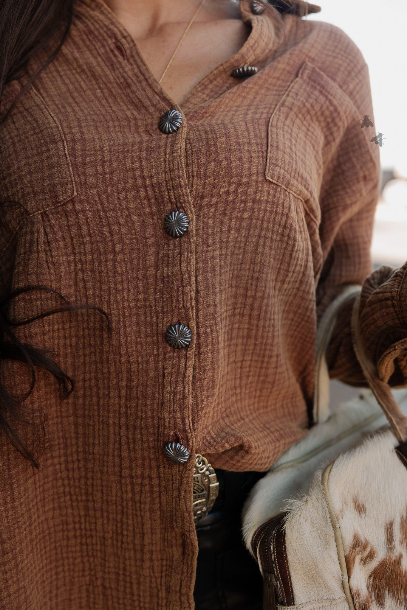 ACRES BUTTON UP *SADDLE