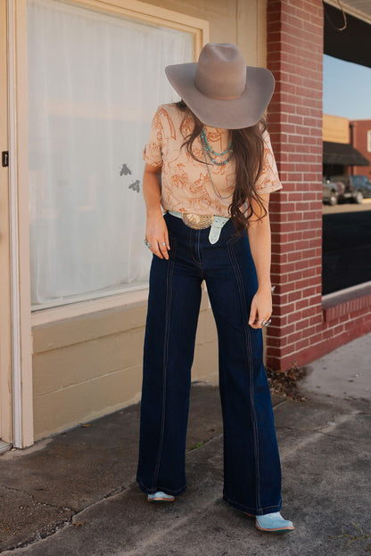 DOODLE DOS TEE *SADDLE