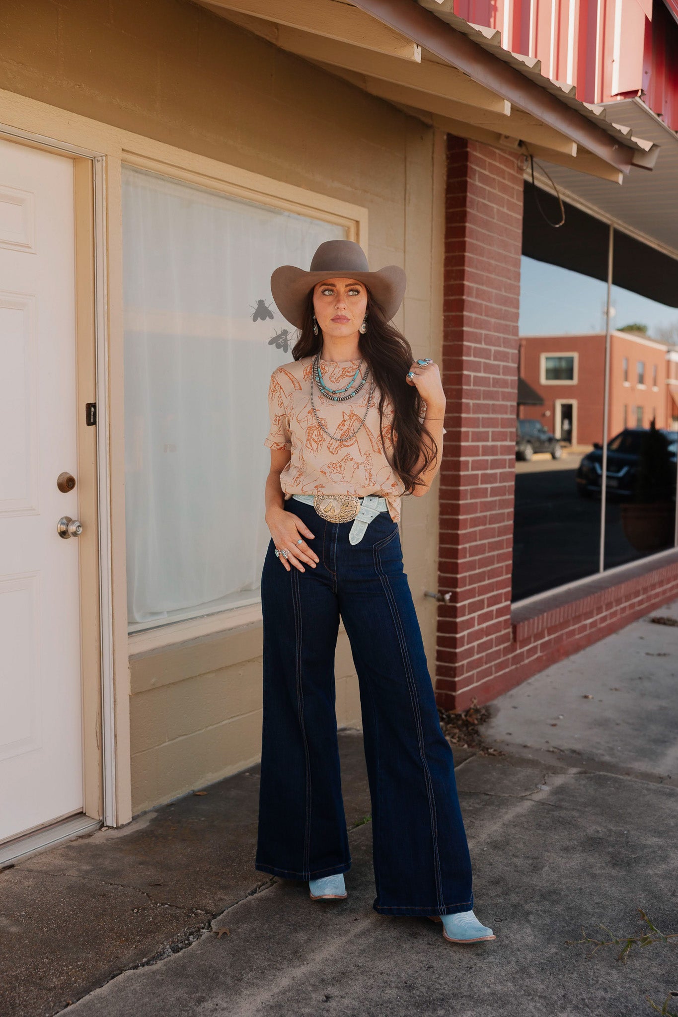 DOODLE DOS TEE *SADDLE