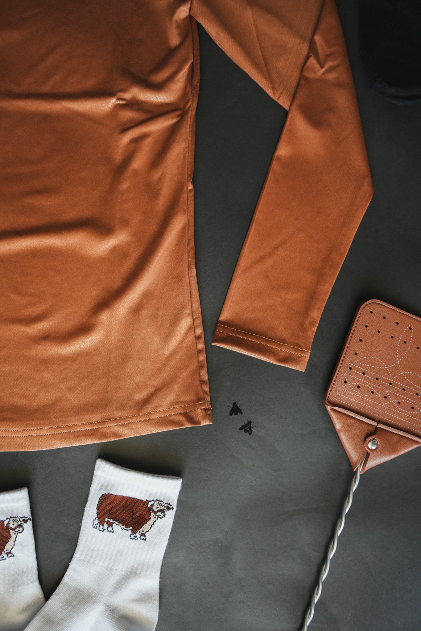 [2X-3X] LEDDY LEATHER L/S *SADDLE