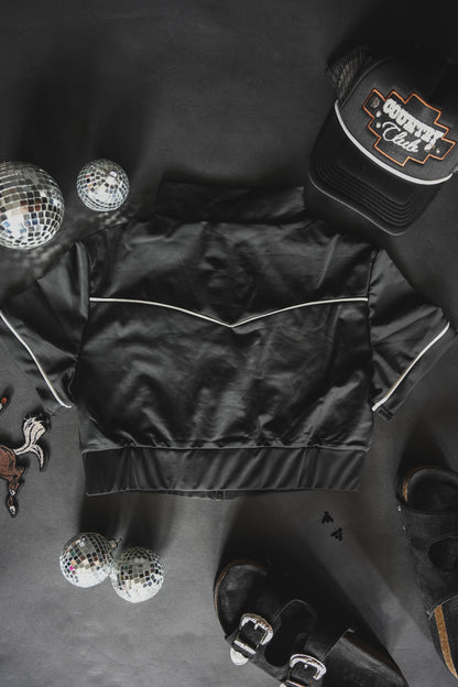 RETRO WESTERN ZIP CROP