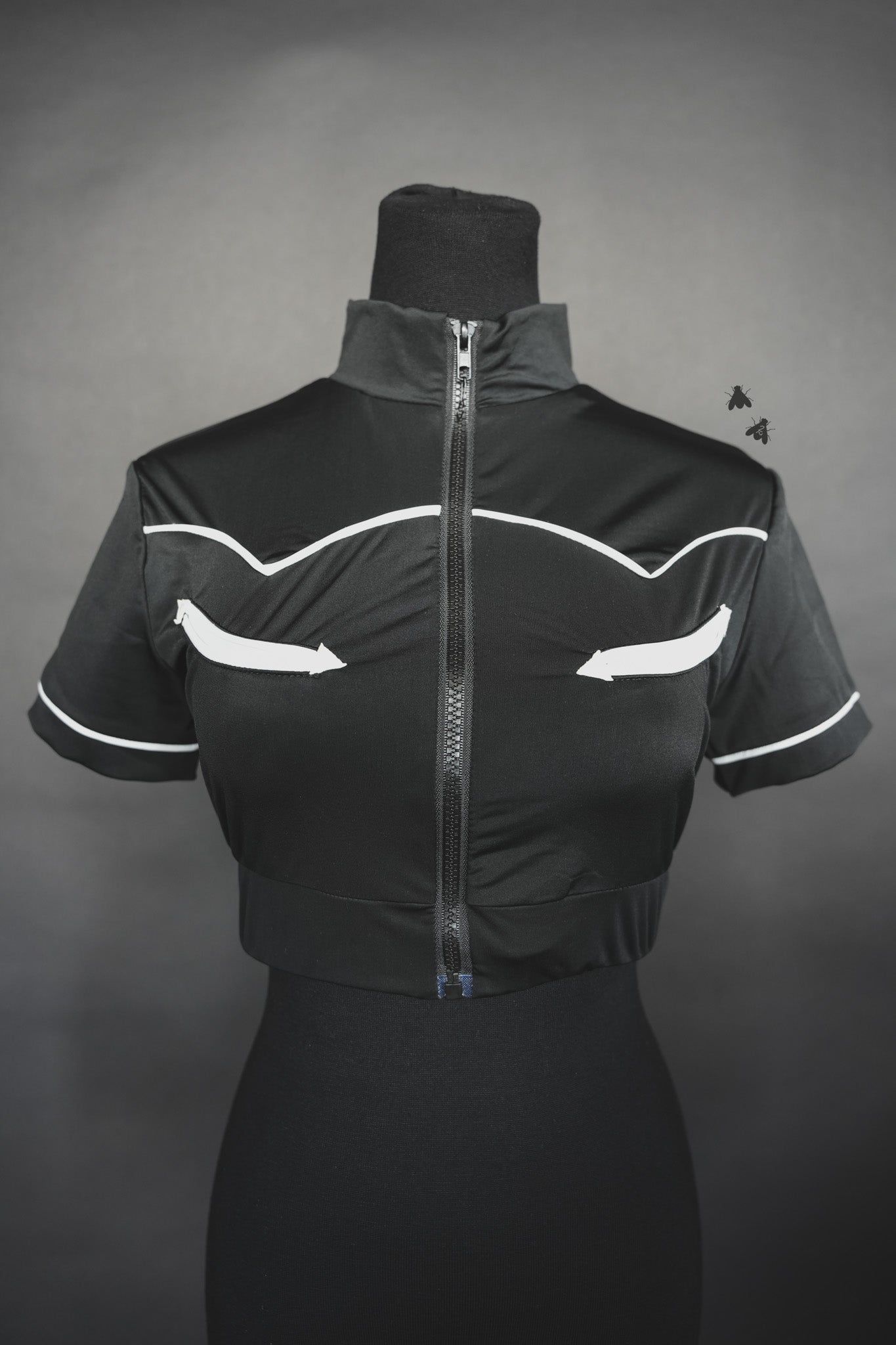RETRO WESTERN ZIP CROP
