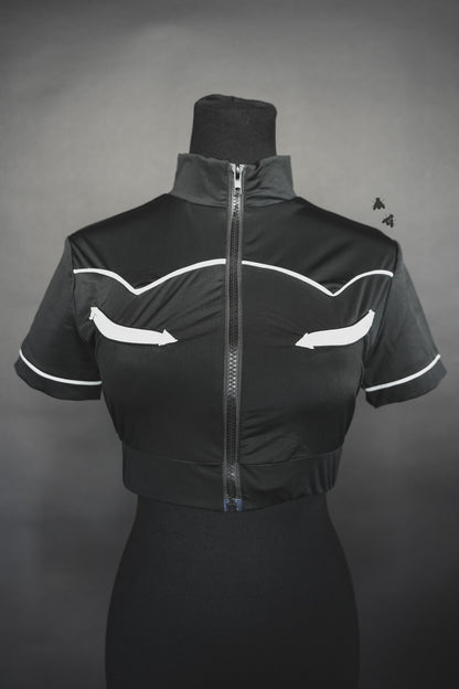 RETRO WESTERN ZIP CROP
