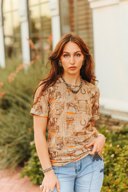 SUNSET RANCH TEE *RETRO