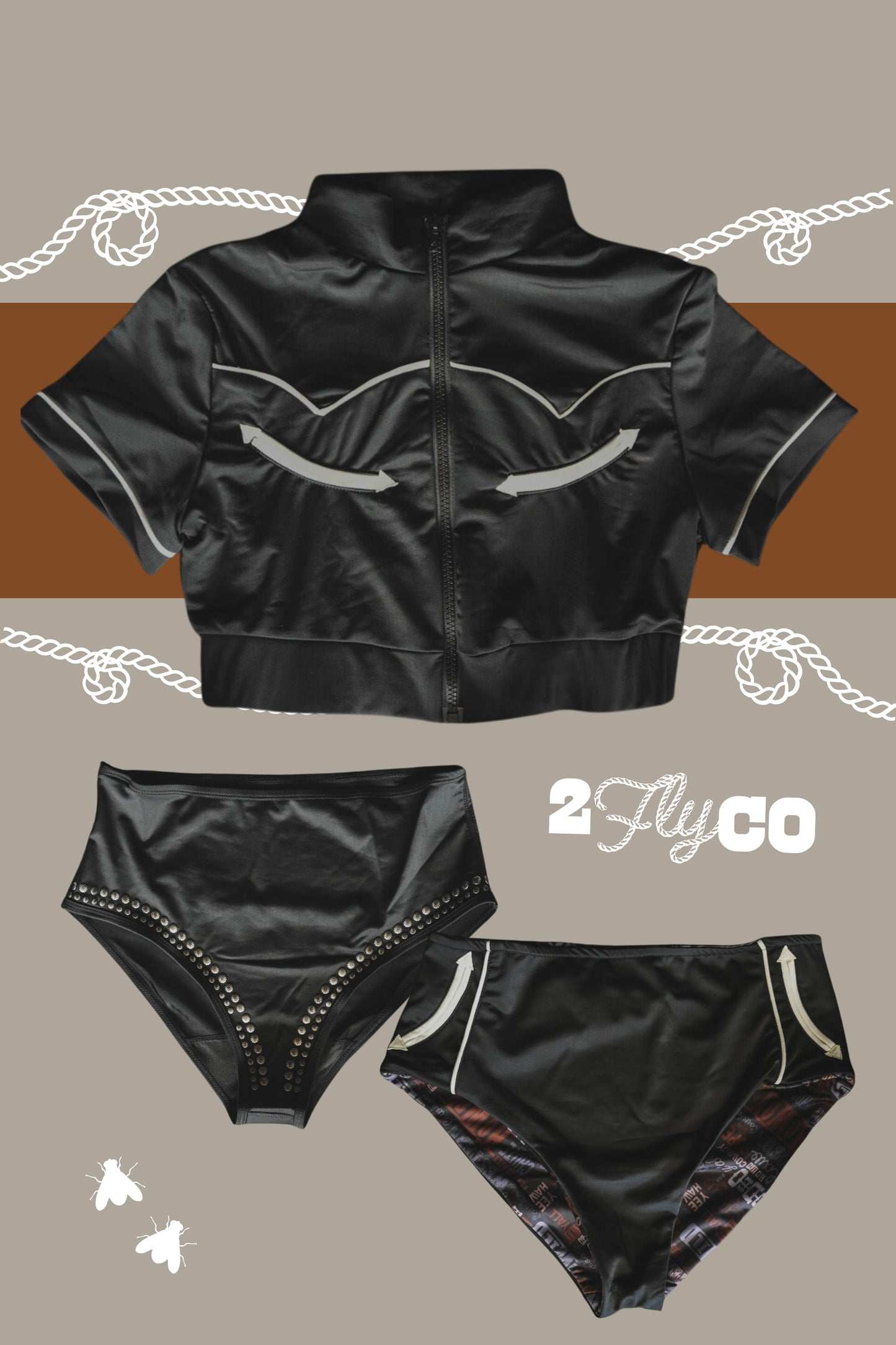RETRO WESTERN ZIP CROP