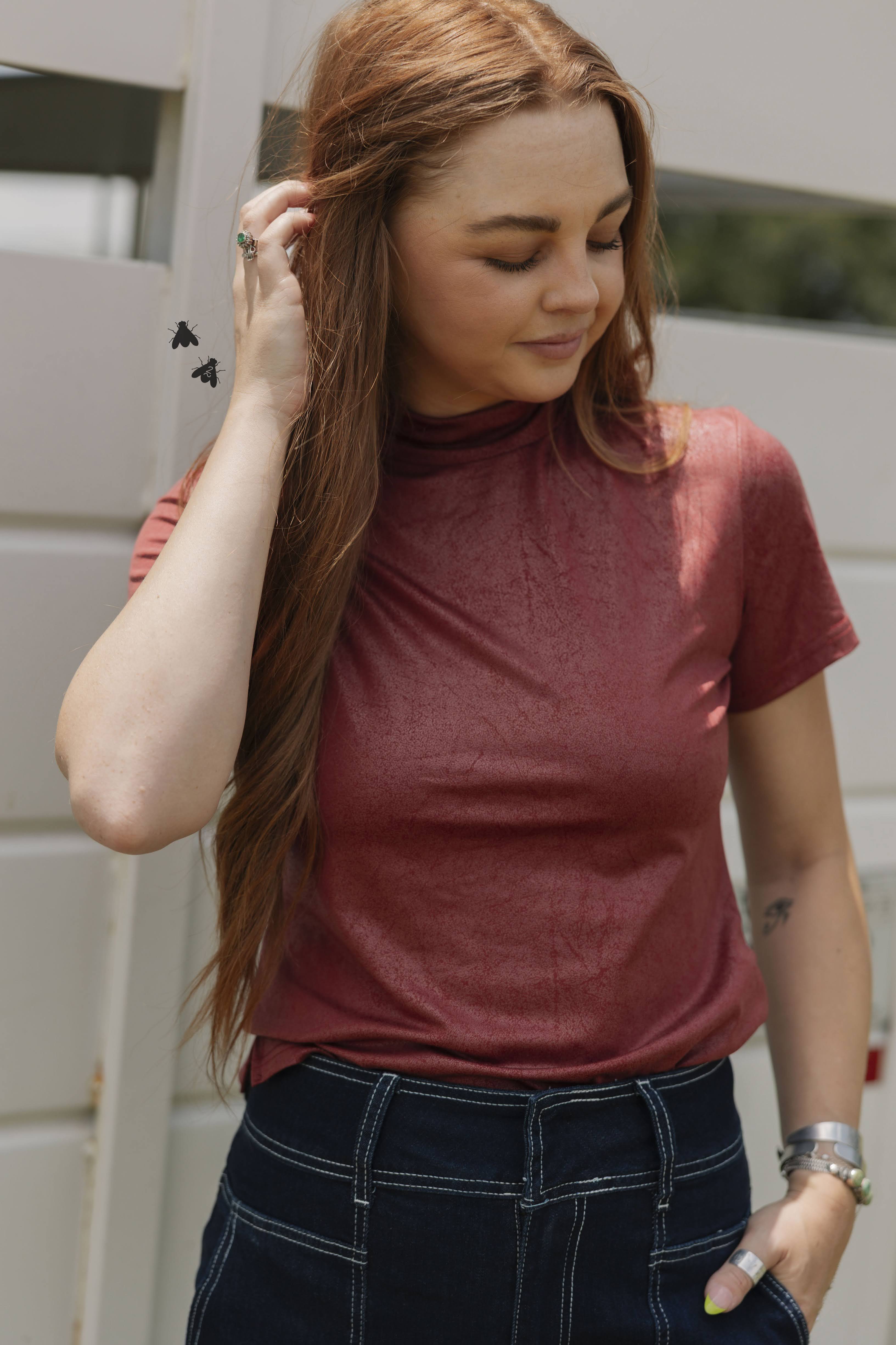 LEATHER FEELZ *BURGUNDY