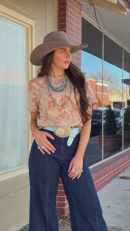 DOODLE DOS TEE *SADDLE