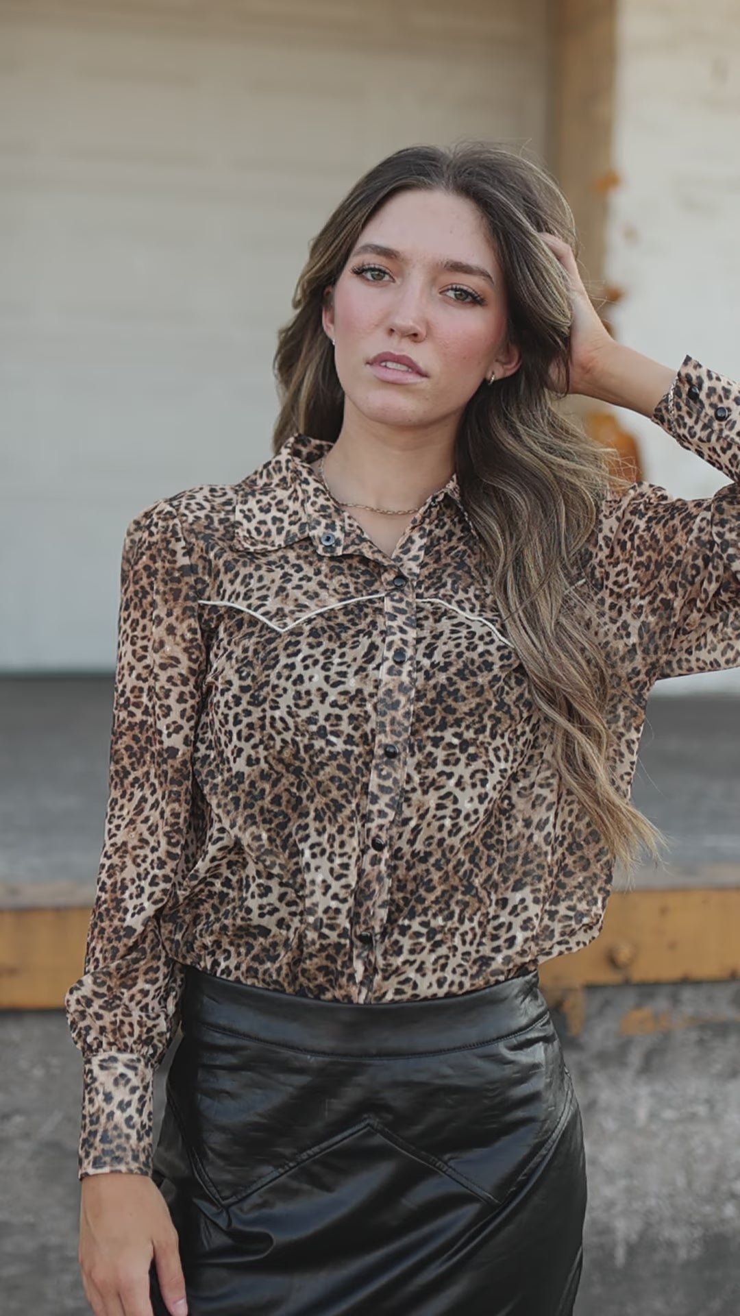 Ameri アメリ / 2WAY FLOCKY LEOPARD TOP Ameri アメリ / 2WAY FLOCKY LEOPARD TOP 【公式通販】