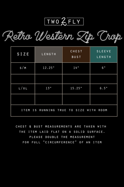 RETRO WESTERN ZIP CROP